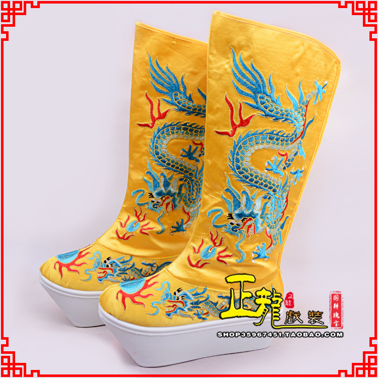 沈丘皇帝龙靴变脸靴绣龙靴子厚底官靴 好龙高靴
